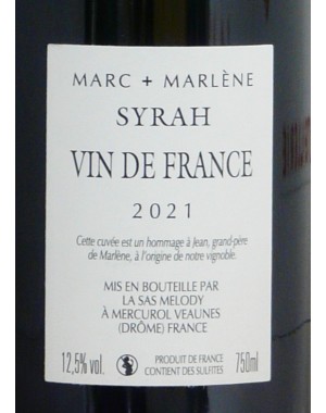 Vin de France - Domaine Mélody -"Marc + Marlène" 2021