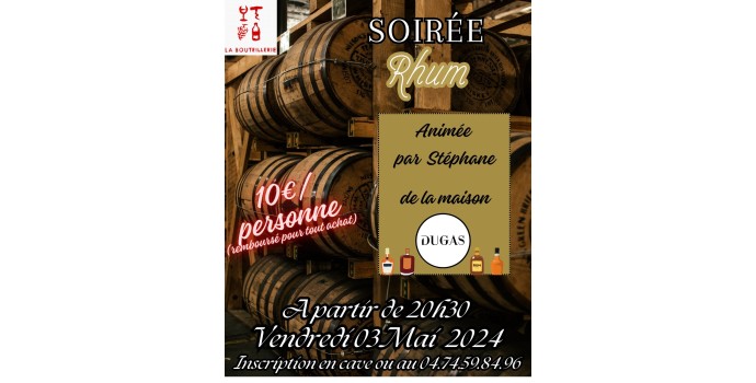 Soirée Rhum le 3 mai